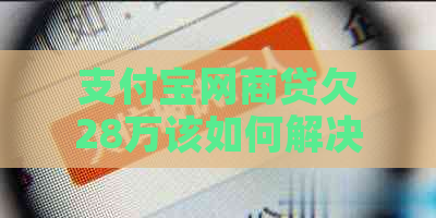 支付宝网商贷欠28万该如何解决