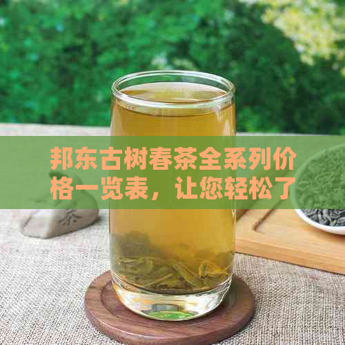 邦东古树春茶全系列价格一览表，让您轻松了解各款茶叶的价格及品质