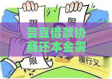 芸豆借款协商还本金需要哪些步骤