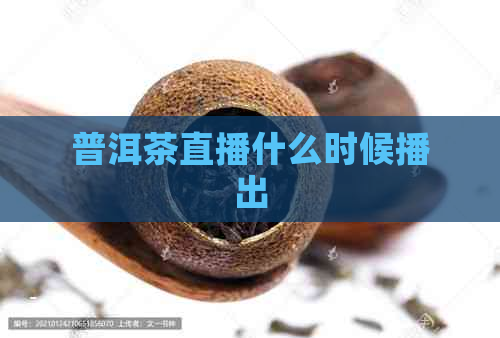 普洱茶直播什么时候播出