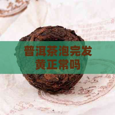 普洱茶泡完发黄正常吗