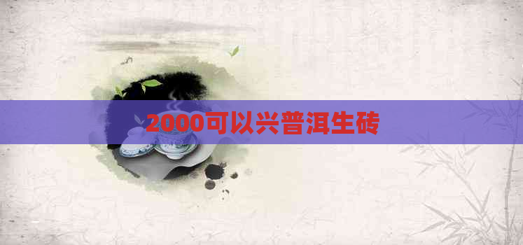 2000可以兴普洱生砖