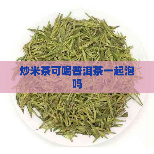 炒米茶可喝普洱茶一起泡吗