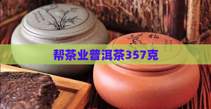 帮茶业普洱茶357克