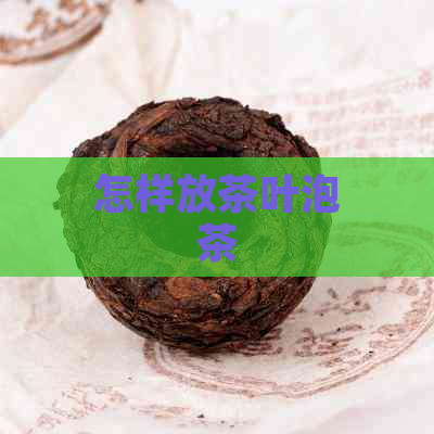 怎样放茶叶泡茶