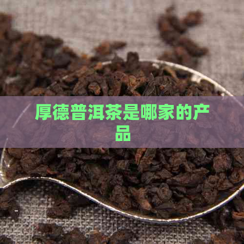 厚德普洱茶是哪家的产品