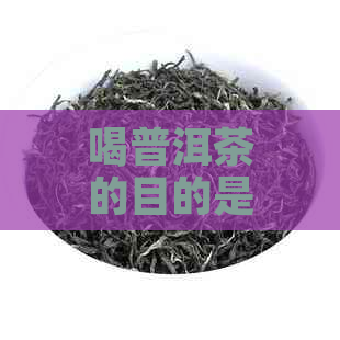 喝普洱茶的目的是什么