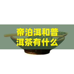 帝泊洱和普洱茶有什么区别