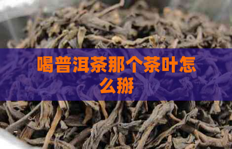 喝普洱茶那个茶叶怎么掰