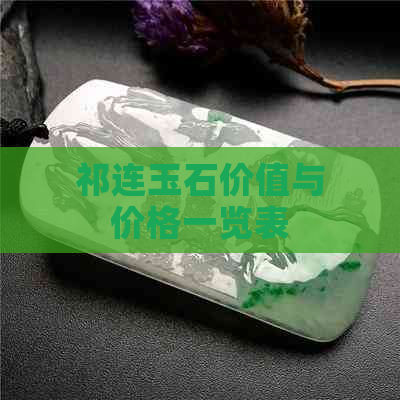 祁连玉石价值与价格一览表