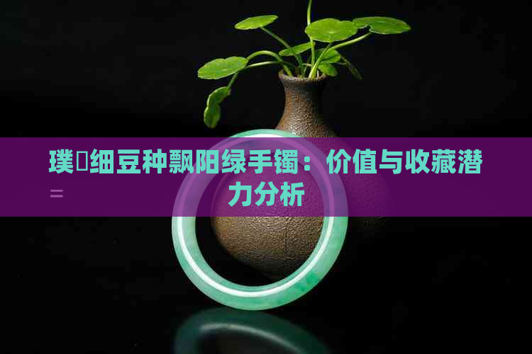 璞嗙细豆种飘阳绿手镯：价值与收藏潜力分析