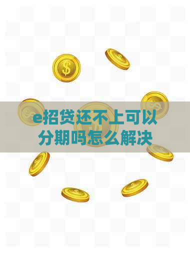 e招贷还不上可以分期吗怎么解决