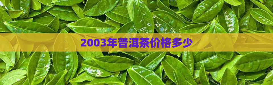 2003年普洱茶价格多少