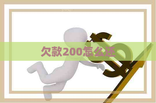 欠款200怎么还