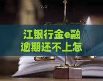 江银行金e融逾期还不上怎么办