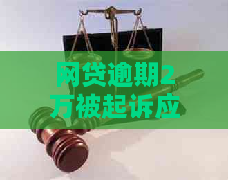 网贷逾期2万被起诉应该如何应对