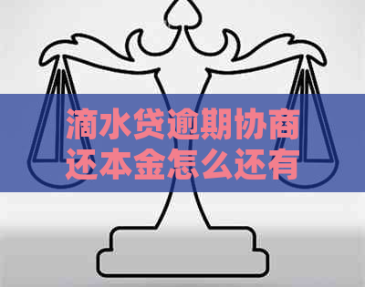 滴水贷逾期协商还本金怎么还有效果更好