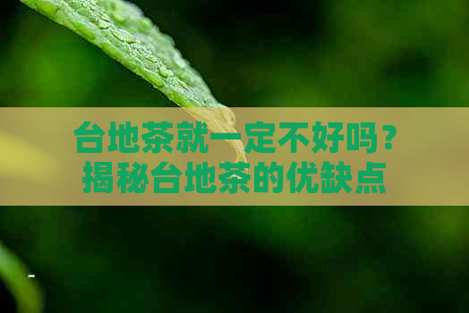 台地茶就一定不好吗？揭秘台地茶的优缺点