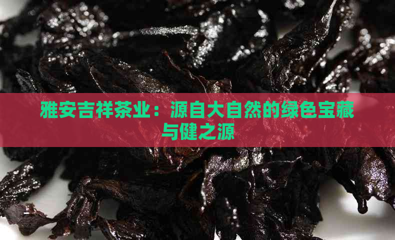 雅安吉祥茶业：源自大自然的绿色宝藏与健之源