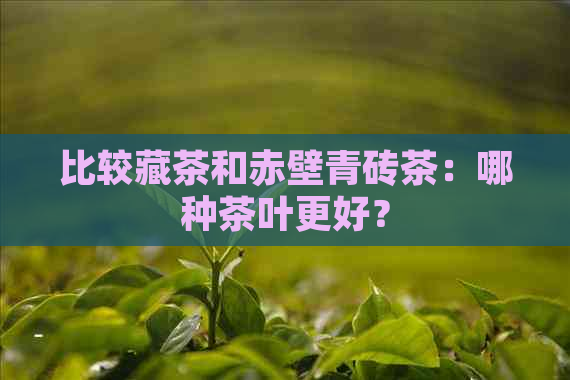 比较藏茶和赤壁青砖茶：哪种茶叶更好？