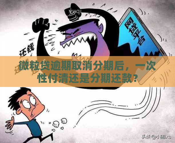 微粒贷逾期取消分期后，一次性付清还是分期还款？