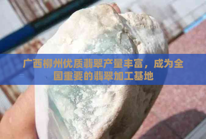 广西柳州优质翡翠产量丰富，成为全国重要的翡翠加工基地