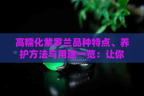 高糯化紫罗兰品种特点、养护方法与用途一览：让你全面了解这种美丽的植物