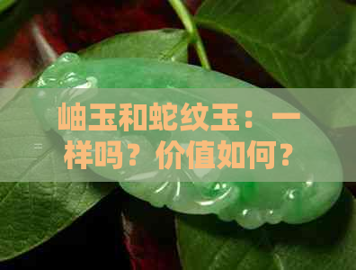 岫玉和蛇纹玉：一样吗？价值如何？