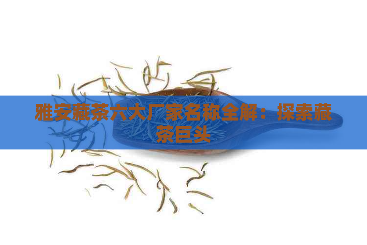 雅安藏茶六大厂家名称全解：探索藏茶巨头