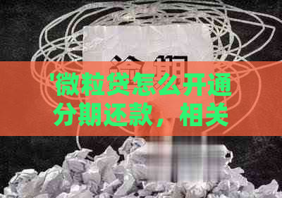 '微粒贷怎么开通分期还款，相关业务解析及申请指南'