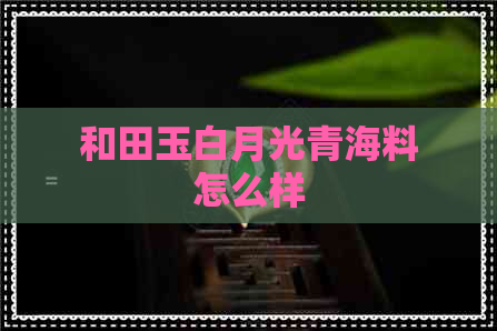 和田玉白月光青海料怎么样