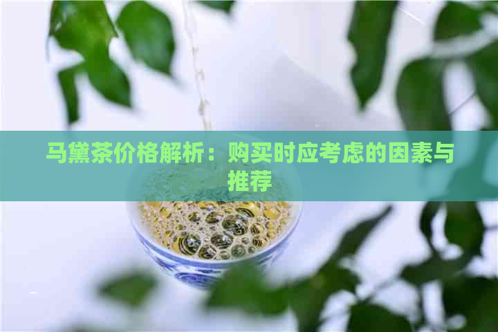 马黛茶价格解析：购买时应考虑的因素与推荐