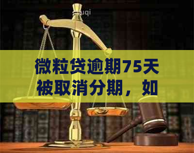 微粒贷逾期75天被取消分期，如何重新获得分期服务及解决逾期带来的影响？