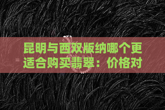 昆明与西双版纳哪个更适合购买翡翠：价格对比分析