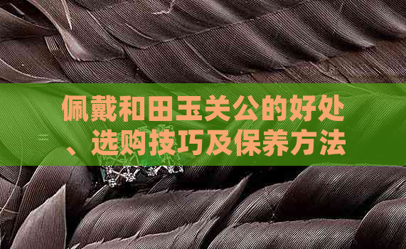 佩戴和田玉关公的好处、选购技巧及保养方法全面解析