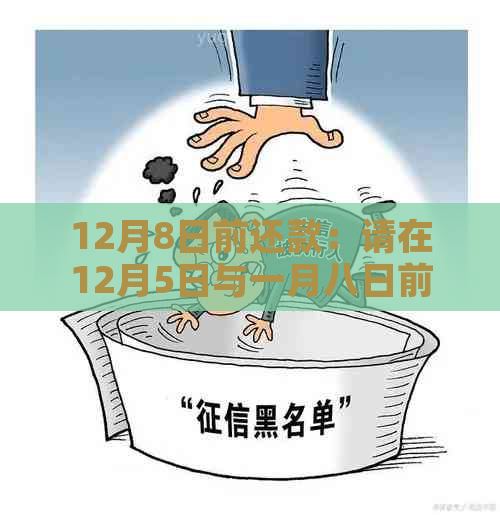 12月8日前还款：请在12月5日与一月八日前完成还款，以免逾期。