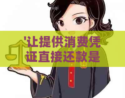 '让提供消费凭证直接还款是否可行？安全合法吗？'