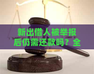 新出借人被举报后仍需还款吗？全面解答借款还款问题