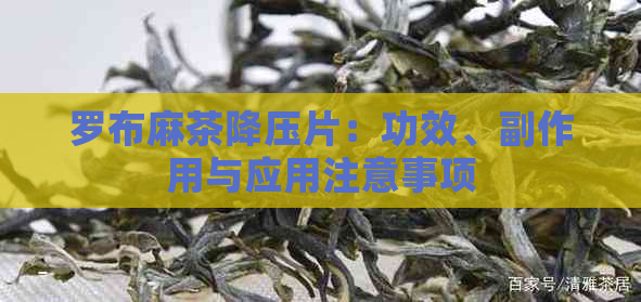 罗布麻茶降压片：功效、副作用与应用注意事项