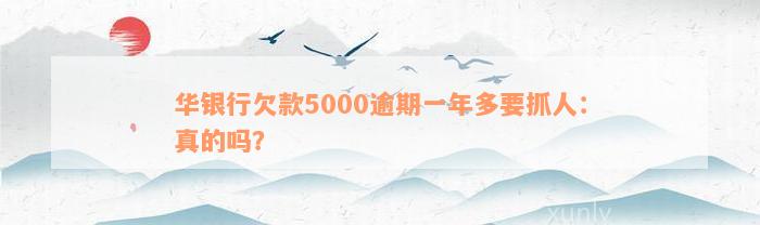 华银行欠款5000逾期一年多要抓人：真的吗？