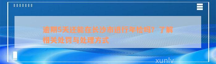 逾期5天还能在长沙市进行年检吗？了解相关处罚与处理方式