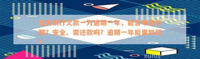 光大银行欠款一万逾期一年，能否申请分期？安全、需还款吗？逾期一年后果如何？