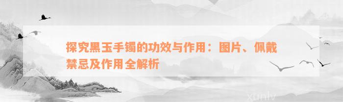 探究黑玉手镯的功效与作用：图片、佩戴禁忌及作用全解析