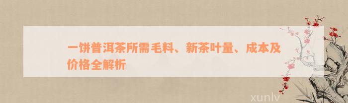 一饼普洱茶所需毛料、新茶叶量、成本及价格全解析