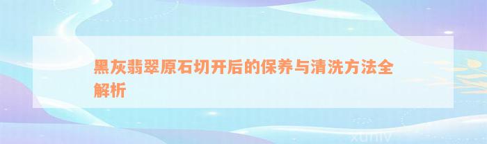 黑灰翡翠原石切开后的保养与清洗方法全解析