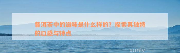 普洱茶中的滋味是什么样的？探索其独特的口感与特点