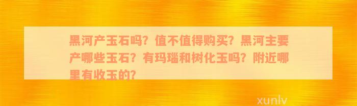 黑河产玉石吗？值不值得购买？黑河主要产哪些玉石？有玛瑙和树化玉吗？附近哪里有收玉的？