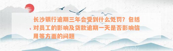 长沙银行逾期三年会受到什么处罚？包括对员工的影响及贷款逾期一天是否影响信用等方面的问题