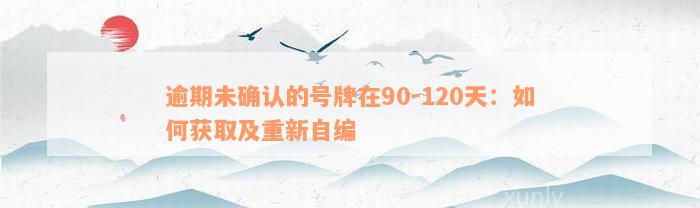 逾期未确认的号牌在90-120天：如何获取及重新自编