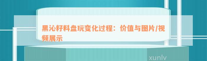 黑沁籽料盘玩变化过程：价值与图片/视频展示